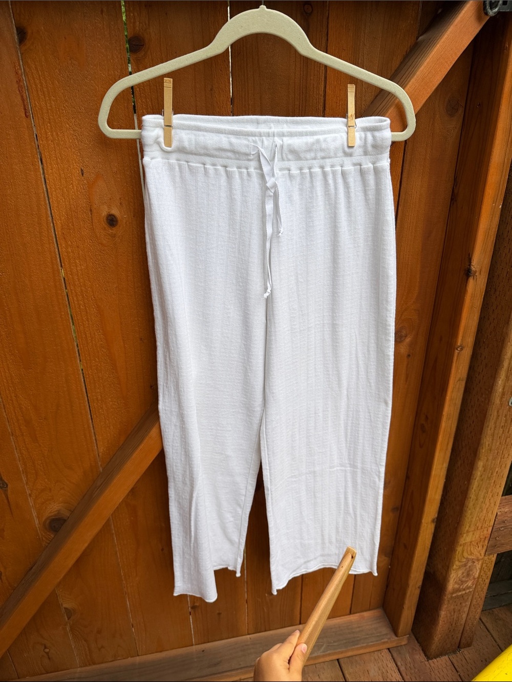 Perfect White Tee pointelle pants White Drawstring Lounge Pants
